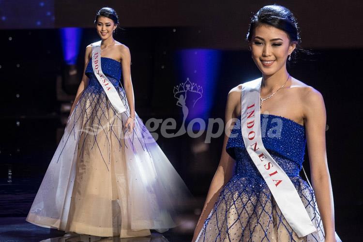 Natasha Mannuela Miss Indonesia 2016 Blue Beige Gown