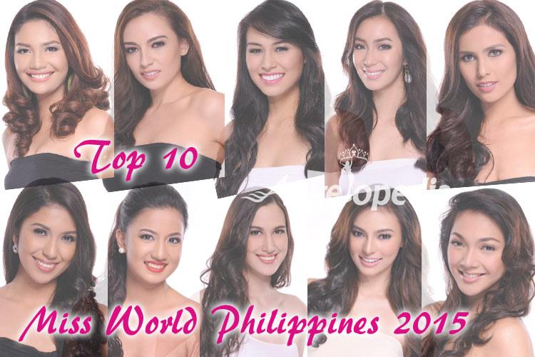 Top 10 Favourites of Miss World Philippines 2015