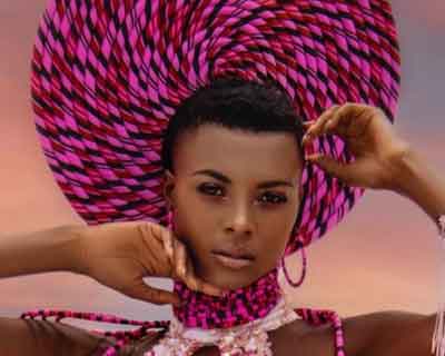 Namibia’s national costume for Miss Universe 2021 is an ode to the beautiful hues of pink salt pans
