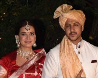 Former Miss Asia Pacific Dia Mirza marries entrepreneur Vaibhav Rekhi in Mumbai