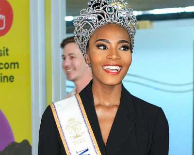 Miss Supranational 2022 Lalela Mswane receives a pleasant reception in Botswana