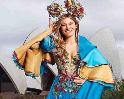 Australia’s Daria Varlamova dressed as country’s natural treasures for Miss Universe 2021