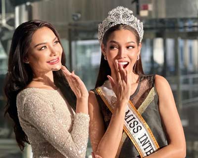 Miss Intercontinental 2023 Chatnalin Chotjirawarachat returns home to Thailand