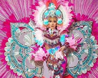 Mexico’s Natalia Duran embodies goddess Xochiquetzal in her national costume for Miss Earth 2021