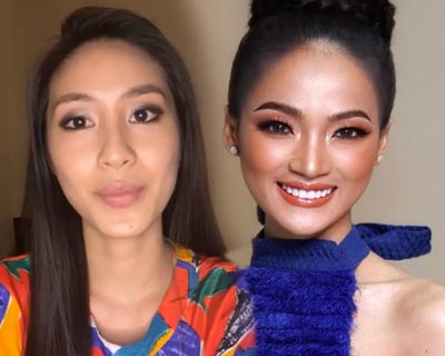 Miss Universe Singapore 2020 Bernadette Belle hosts Miss Universe Cambodia 2020 Sarita Reth for a live session