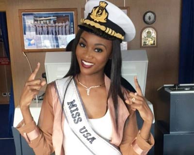 Miss USA 2016 Deshauna Barber christens Carnival Vista, cheers for Operation Homefront