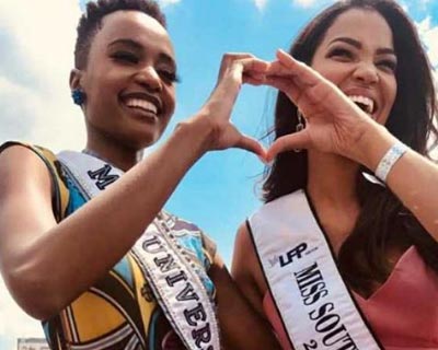 South African beauty queens Zozibini Tunzi and Sasha-Lee Olivier celebrate Freedom Day with pride