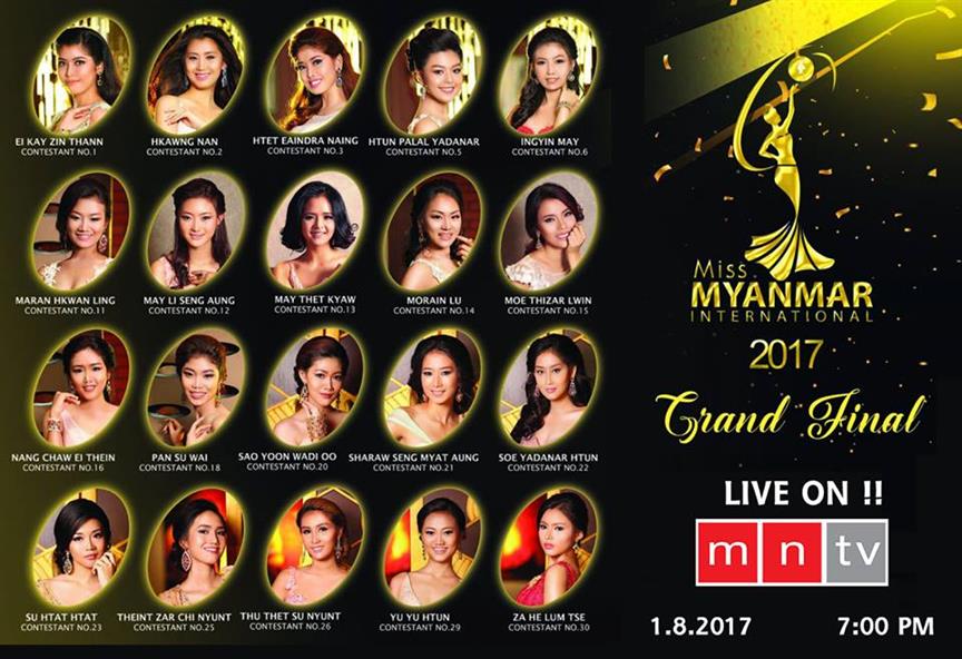 Miss Myanmar International 2017 contestants