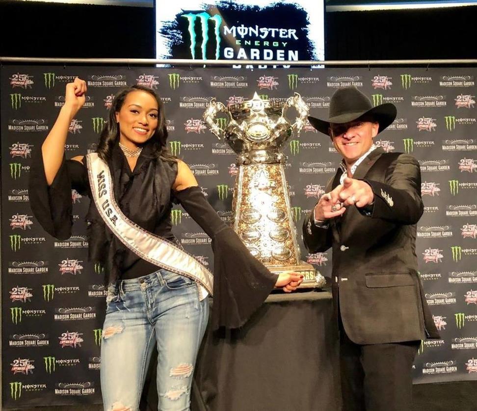 Kara McCullough attends professional bull riders’ event with this year's Miss USA candidates
