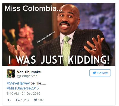 Internet flooded with Steve Harvey memes after crowning wrong Miss Universe 2015 