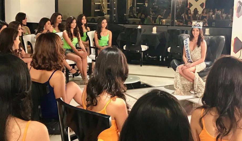 Miss World 2016 Stephanie Del Valle talks to Miss India 2017 contestants