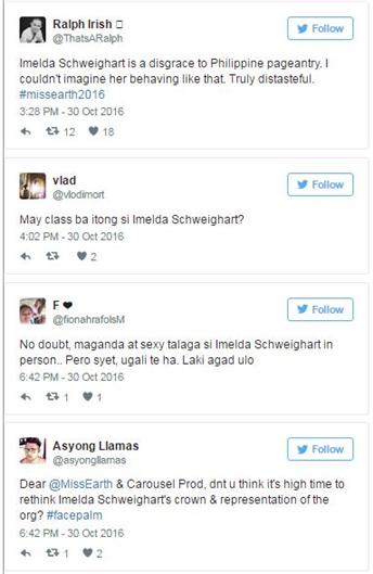 Imelda Schweighart bashes newly crowned Miss Earth 2016 Katherine Espín