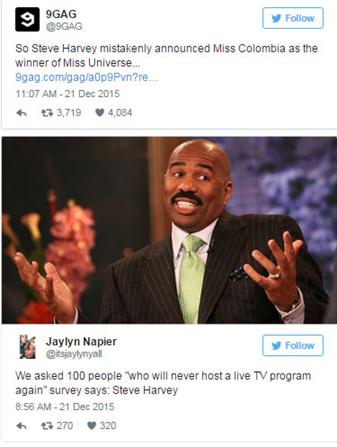 Internet flooded with Steve Harvey memes after crowning wrong Miss Universe 2015 