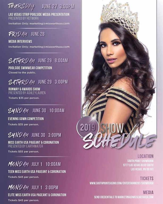 Miss Earth USA 2019 Schedule of Activities announced