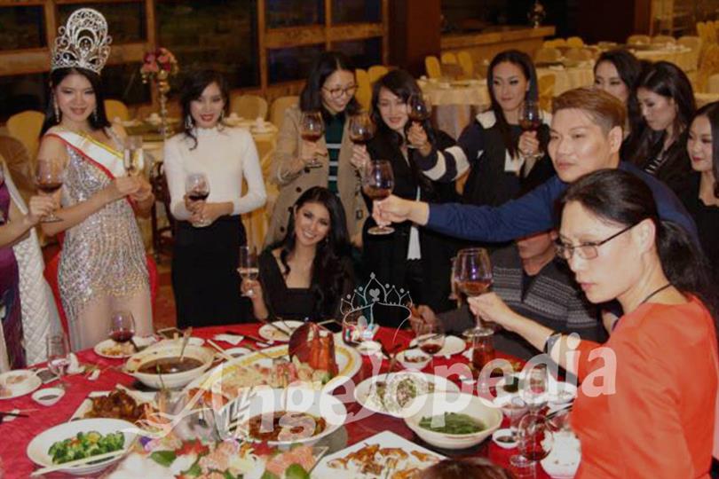 Ariska Putri with Miss Grand China 2017 at After-Party celebration