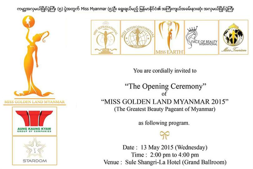 Miss Golden Land Myanmar 2015 pageant Openig Ceremony on May 13' 2015