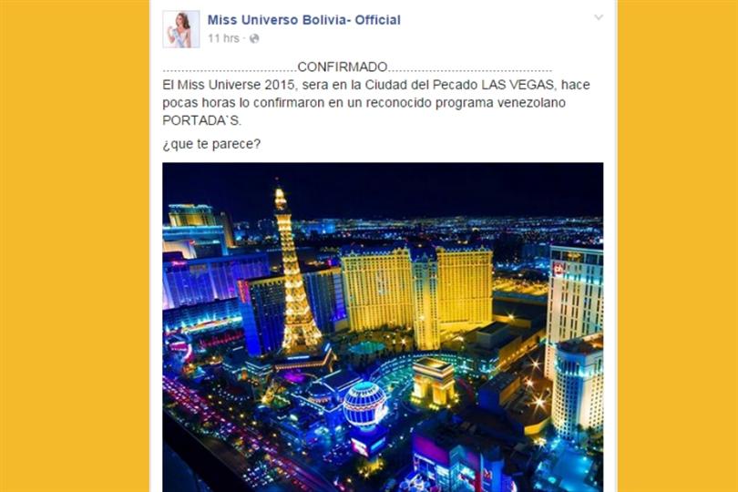 Miss Universe 2015 in Las Vegas?