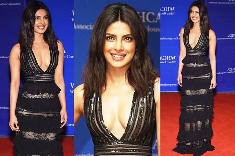 Priyanka Chopra Sizzles in a plunging gown at White House Correspondents’ Dinner