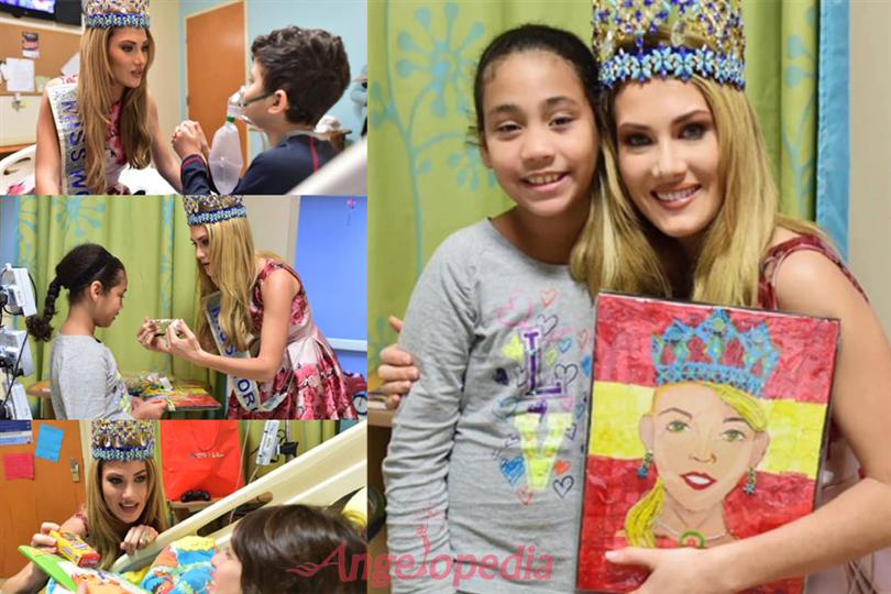 Mireia Lalaguna visited the San Jorge Children's Hospital to spend time with the children