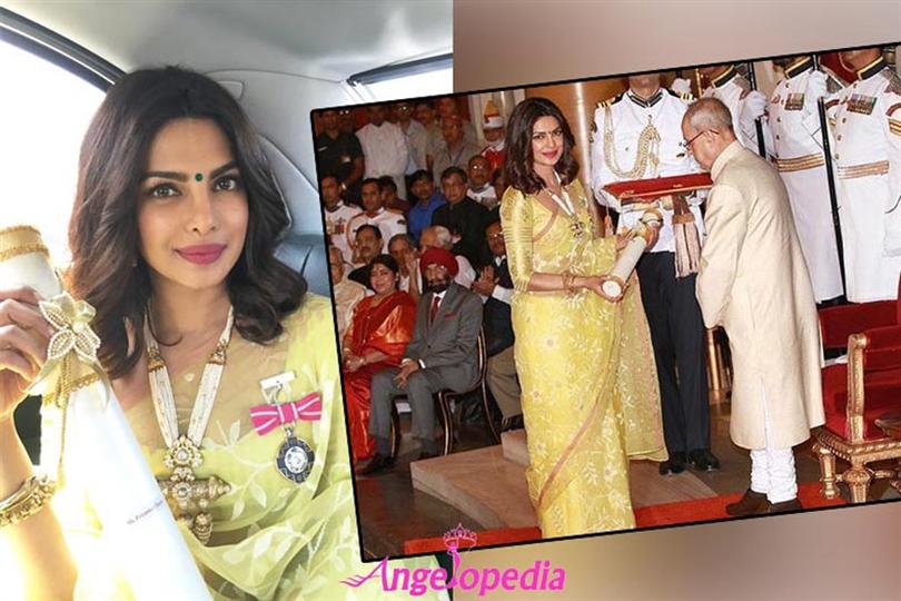 Former Miss World Priyanka Chopra conferred with Padma Shri, awarded by Indian President