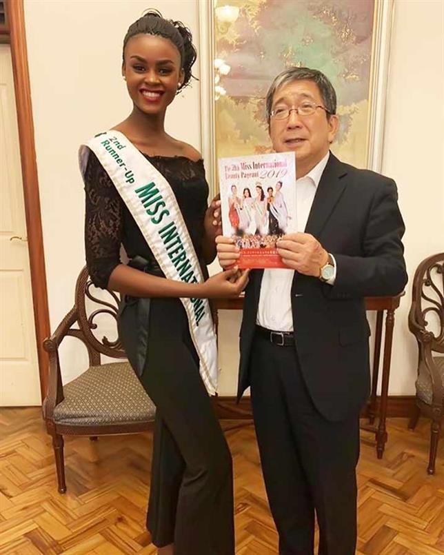 Miss International 2019 2nd Runner-Up Evelyn Namatovu received by Japan Ambassador to Uganda in Kampala