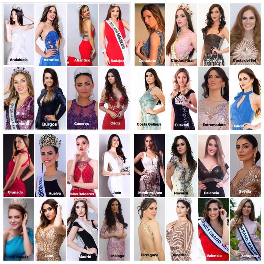 Miss Grand Spain 2019 Contestants Candidates Finalists