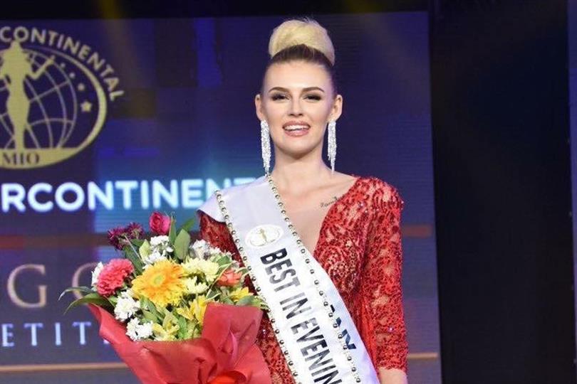 Olivia Moelle of Germany take home the title of Best in Evening Gown in Miss Intercontinental 2018