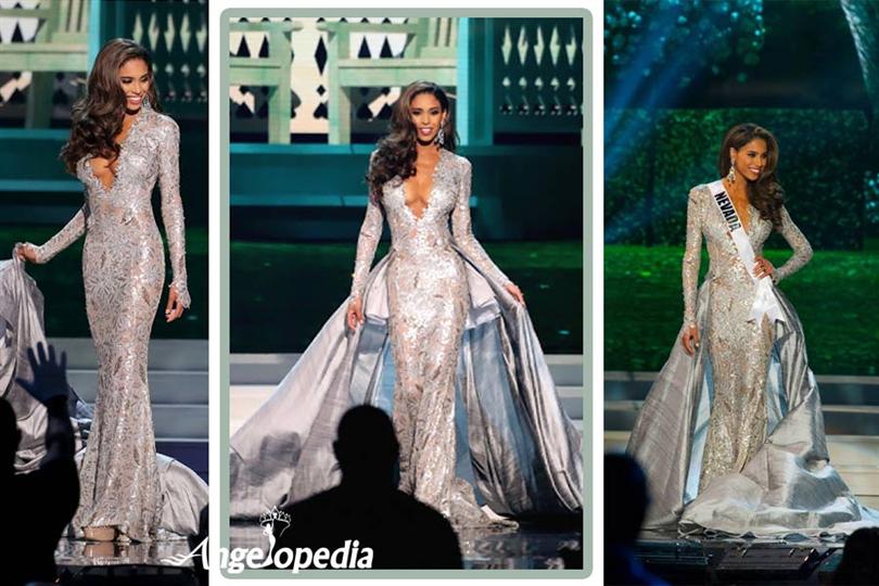 Misss Nevada USA donning a Pinoy designed Evening gown at the Miss USA 2015 finals