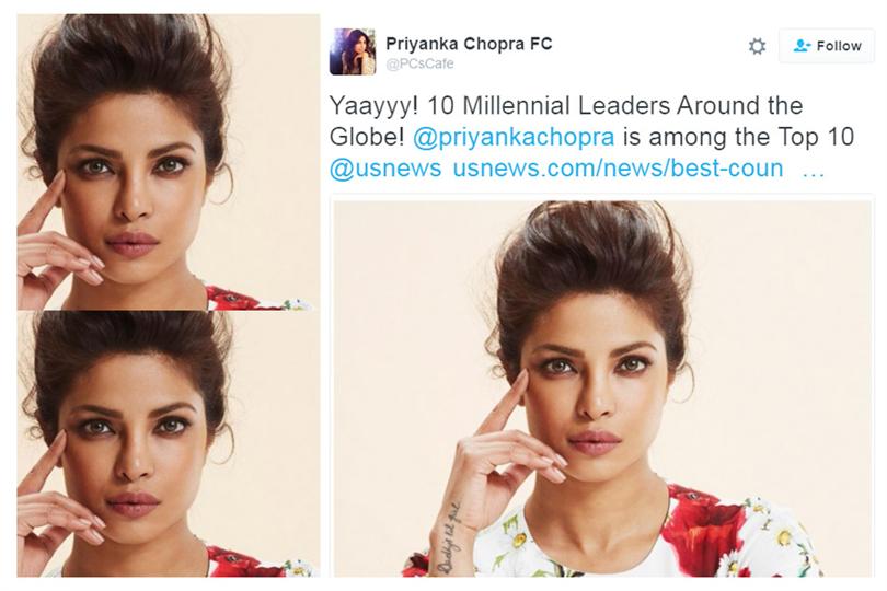 Former Miss World Priyanka Chopra strikes the global heights again