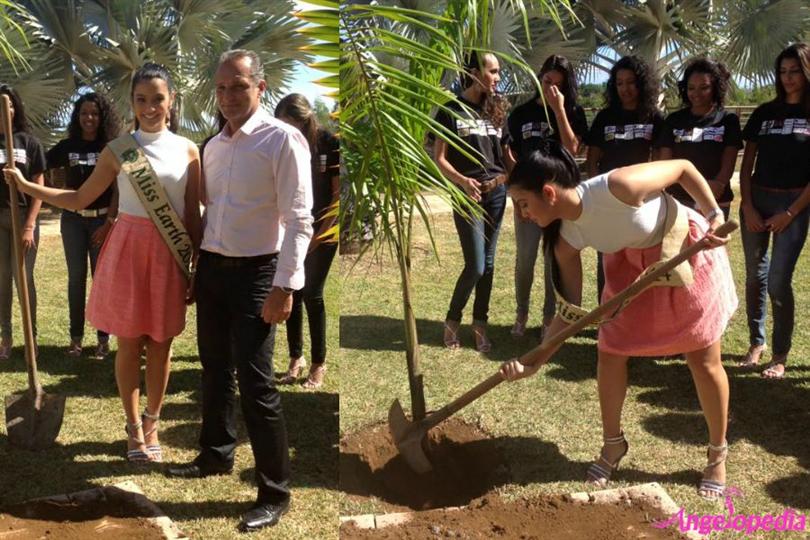 Jamie Herrell planting tree in Reunion Island