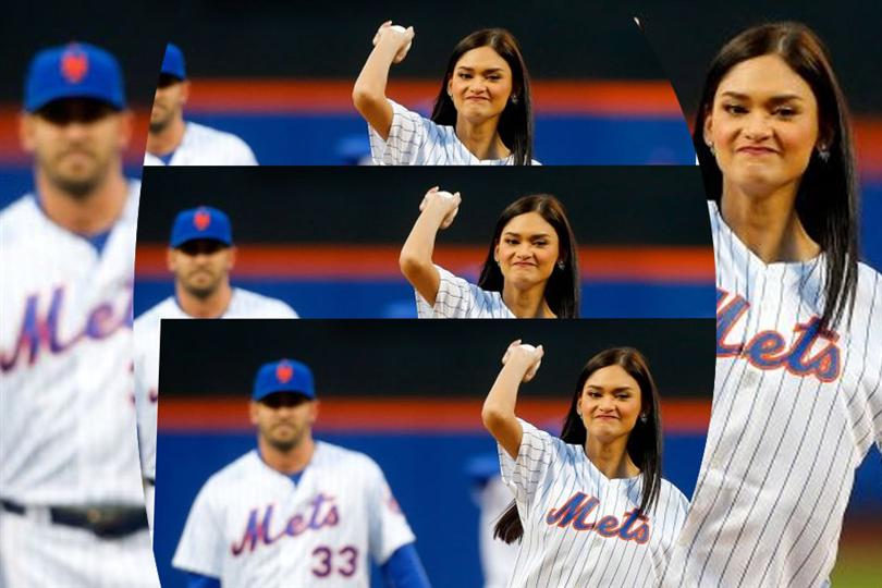 Pia Wurtzbach took pitching lessons from Noah Syndergaard