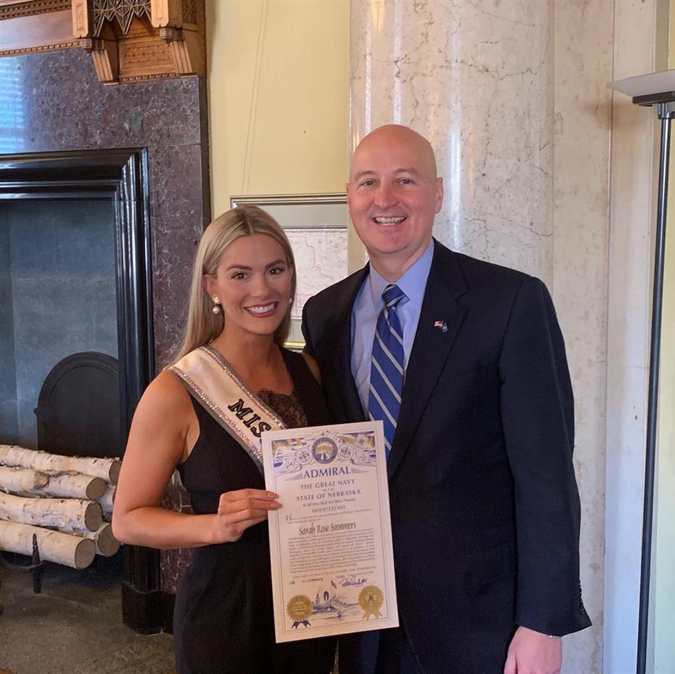Sarah Rose Summers awarded with Nebraska Admiral, the highest honor of the state