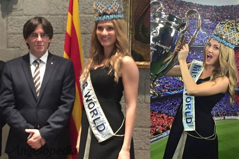 Mireia Lalaguna Miss World 2015 Meets the President of Catalonia during Homecoming!