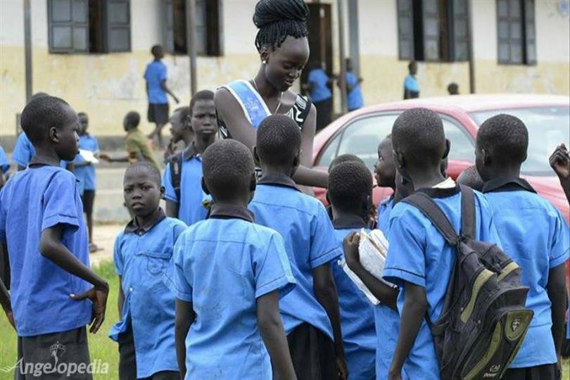 Reigning Miss South Sudan Ago Deng Jogaak visits School Children as part of her Project