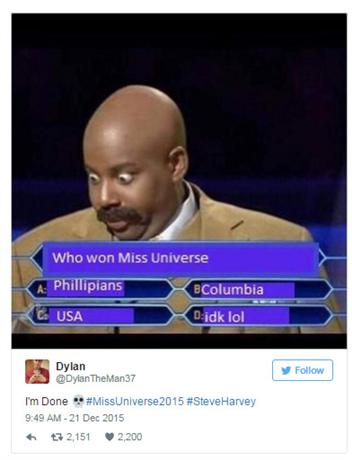 Internet flooded with Steve Harvey memes after crowning wrong Miss Universe 2015 