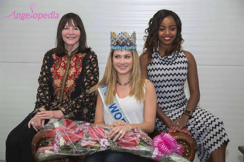  Miss World 2015 Mireia Lalaguna and Miss World CEO Julia Morley in Kenya for Smile Train