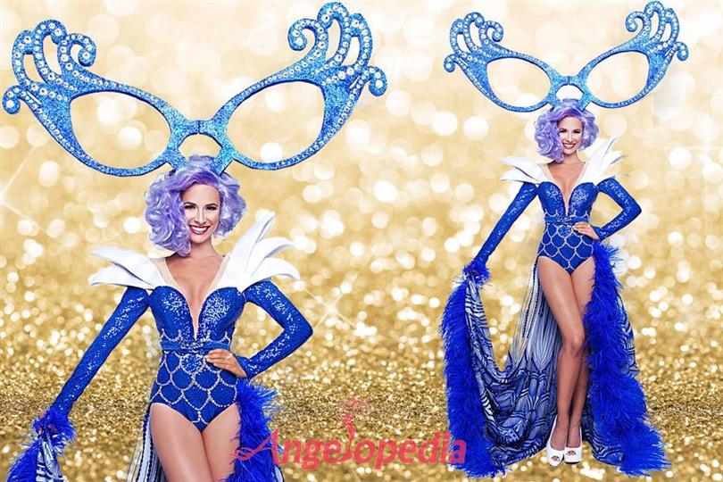 Monika Radulovic Miss Universe Australia 2015 to don Dame Edna Inspired National Costume