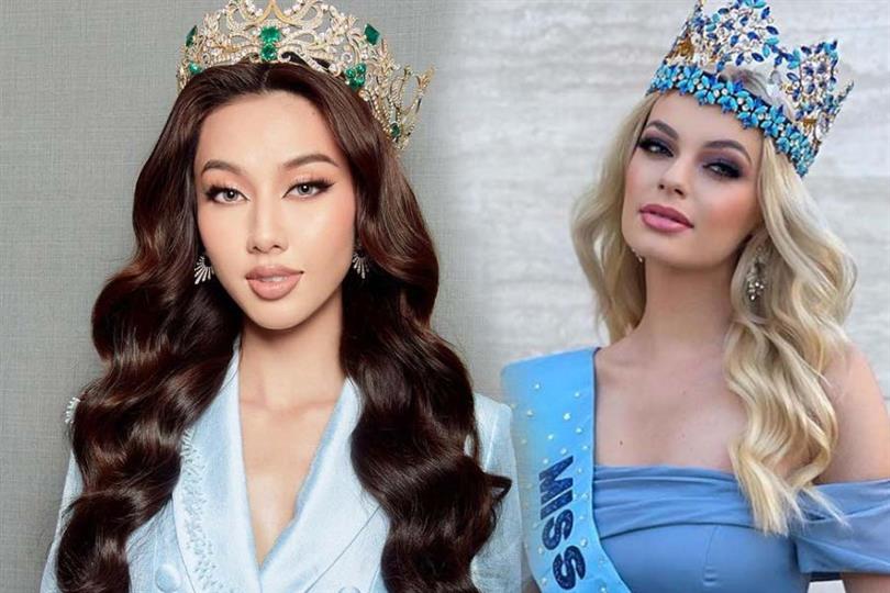 Miss World 2021 Karolina Bielawska and Miss Grand International 2021 Nguyen Thuc Thuy Tien