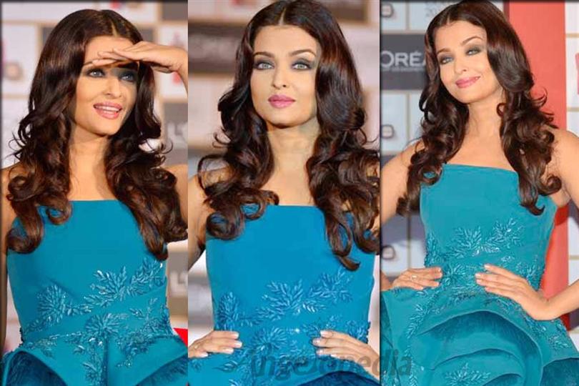 Aishwarya Rai flaunts her curves in stunning teal gown at a Beauty Product Launch Event