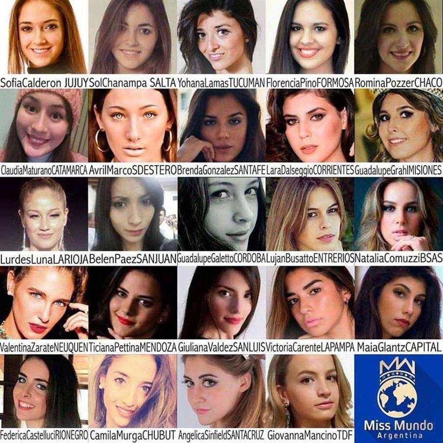 Miss Mundo Argentina 2017 Contestants