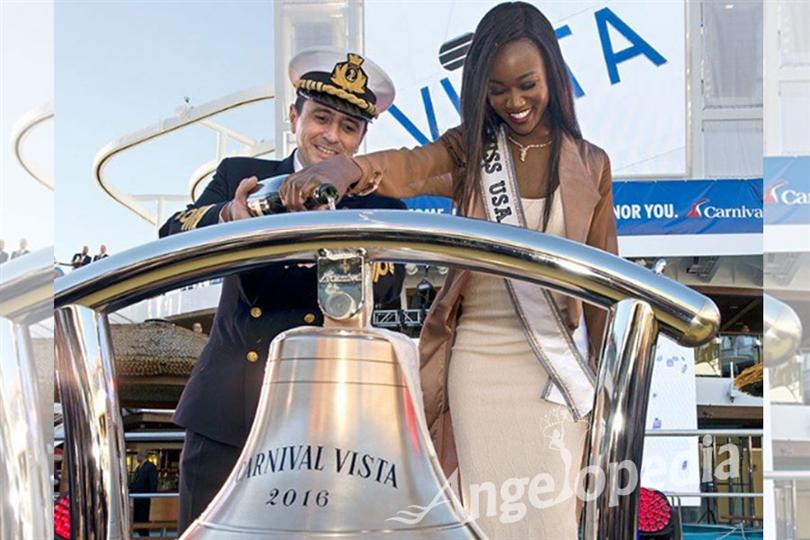 Miss USA 2016 Deshauna Barber christens Carnival Vista, cheers for Operation Homefront