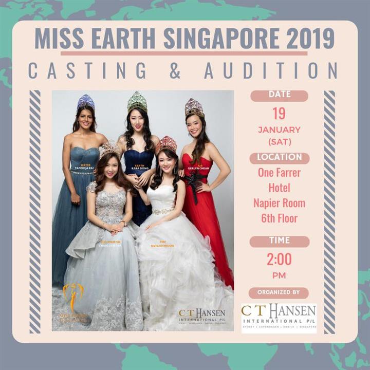 Miss Earth Singapore 2019 casting details announced