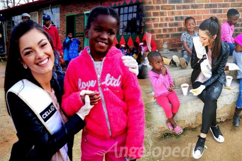 Demi-Leigh Nel-Peters feeds kids wearing gloves, called racist