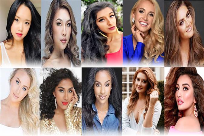 Annie Li Miss World Arizona 2020 Melanie Wardhana Miss World California 2020 Serene Singh Miss World Colorado 2020 Alissa Musto Miss World Massachusetts 2020 Taylor Fogg Miss World New Hampshire 2020 Alissa Anderegg Miss World New York 2020 Manju Bangalore Miss World Oregon 2020 Megan Gordon Miss World South Carolina 2020 Molly May Miss World Mississippi 2020 Shree Saini Miss World Washington 2020