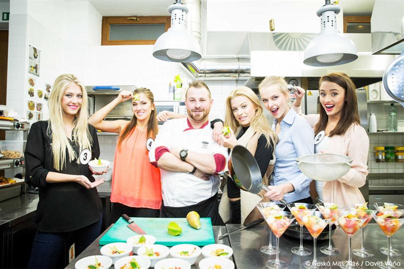 Czech Miss 2016 finalists showcasing their cooking skills in Bangkok