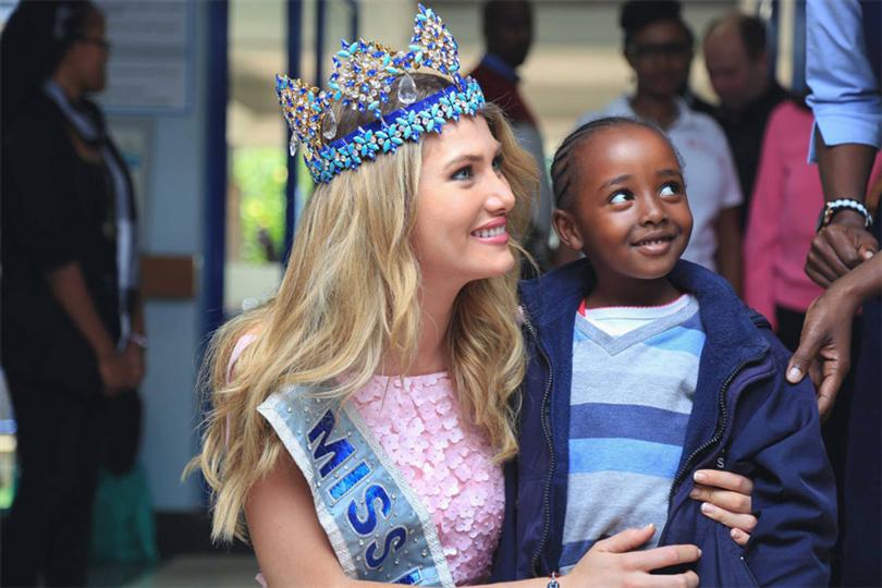 Miss World 2015 Mireia Lalaguna donating charity for Smile Train in Kenya