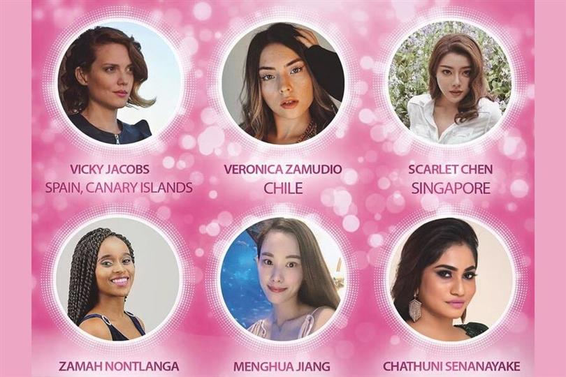 Miss Globe Canary Islands, Spain 2020 Vicky Jacobs Miss Globe Chile 2020 Veronica Zamudio Miss Globe Singapore 2020 Scarlet Chen Miss Globe South Africa 2020 Zamah Nontlanga Miss Globe Macau, China 2020 Menghua Jiang Miss Globe Sri Lanka 2020 Chathuni Senanayake