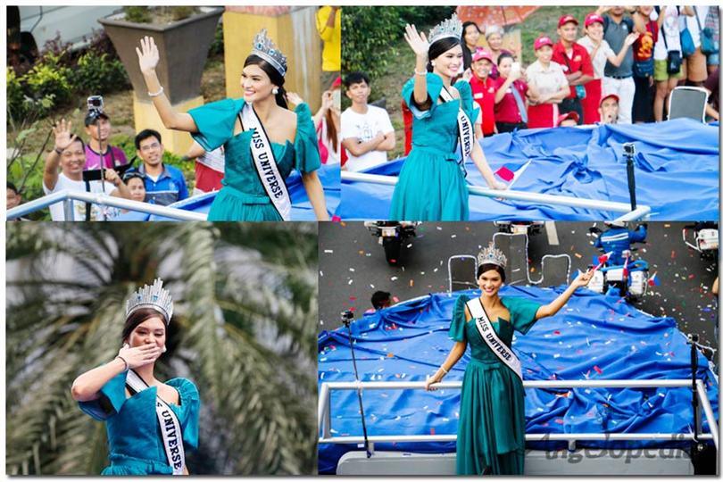 Pia Wurtzbach at gala homecoming parade