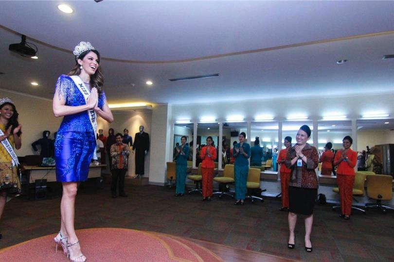 Iris Mittenaere visits Garuda Indonesia Training Center