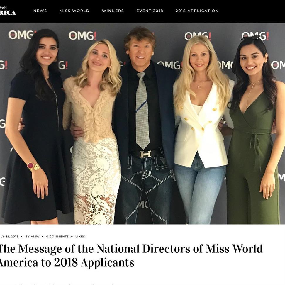 America’s Miss World 2018 National Directors and Timeline revealed 